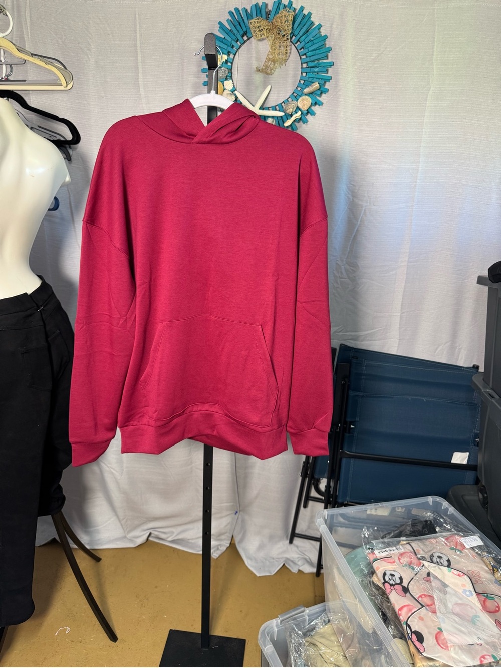 NWOT Zenana Cabernet Hooded Pullover Sweater